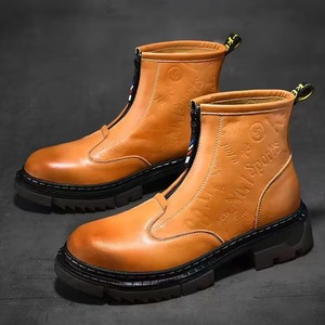 Zapatos Casuales de Suela Gruesa y Caña Alta para Hombre, Color Negro y Caqui, para Montañismo y Actividades al Aire Libre, para Chicos y Estudiantes Universitarios, Tallas Grandes - Product Image 1