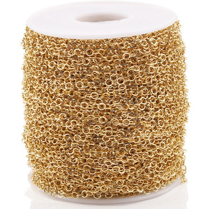 אופנה צבע שימור נירוסטה ואקום מצופה כיכר קו עגול סגור לולאה שרשרת עבור תכשיטי אבזרים - Product Image 5