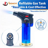 Briquet torche à flamme puissante rechargeable au gaz, coupe-vent, corps transparent, pour distributeurs africains, achat en gros