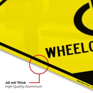 تحذير حركة مرور الكراسي المتحركة علامة أمامية-12 × 12 بوصة من الألومنيوم مقاوم للصدأ مقاوم للماء مع رمز لمناطق الوصول - Product Image 4