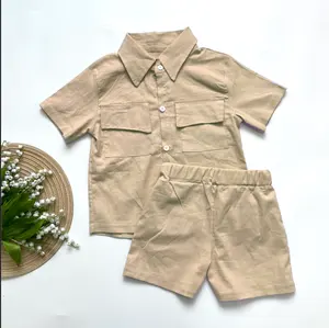 RD Ensembles de vêtements pour enfants Garçons Chemise Preppy d'été de haute qualité avec short Vêtements pour enfants Ensembles de vêtements pour bébé garçon fille