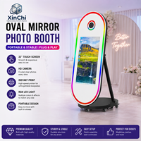 Cabina de Fotos Inteligente con Espejo Mágico, Pantalla Táctil Completa, Luces RGB, Impresión Instantánea, Moderna y Elegante, para Fiestas