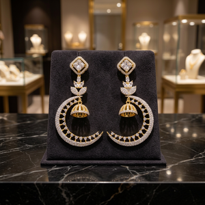 Fashionable High Quality Traditional Ethnic Alloy <b>silver</b> Plated Stone Pearl Chandelier <b>Earrings</b> Women's Third Party Certified Gi - Product Image 3