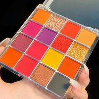 Palette de fard à paupières, 16 couleurs, Logo personnalisé Vegan, usine, privée
