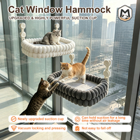 Hamac de fenêtre pliable pour chat, double couche, repose-queue en peluche douce, siège de repos pour animaux de compagnie avec ventouses robustes