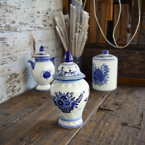 Hot bán delft gốm màu xanh và trắng Cookie kẹo Jar cao cấp thực phẩm lưu trữ & <span class=keywords><strong>container</strong></span> - Product Image 3