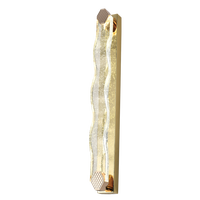 Lampe murale LED de luxe pour hôtel, en métal et cristal K9, 550*70mm, fabriquée sur mesure, luminaire de chambre à coucher, style moderne français