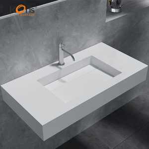 Lavabo de Baño de Diseño Moderno Koris OEM, Superficie Sólida Acrílica Blanca, Mueble de Baño de Lujo con Doble Lavabo - Product Image 4