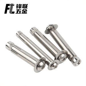 Chevilles d'expansion en acier inoxydable Fenglian 304 à tête ronde, filetées, hexagonales internes, semi-rondes, qualité A, norme GB, pour béton - Product Image 3
