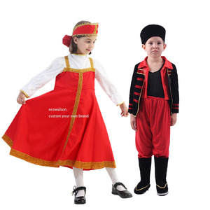 Ecoparty ruso niño niña traje Europa traje nacional fiesta de cumpleaños Drama escenario baile traje Rusia ropa tradicional - Product Image 1