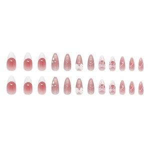 24 <span class=keywords><strong>Uñas</strong></span> Postizas de Acrílico ABS Color Rosa Nude, Diseño Nuevo, Venta al por Mayor, <span class=keywords><strong>Uñas</strong></span> con Patrón de Almendra para Arte de <span class=keywords><strong>Uñas</strong></span> - Product Image 5