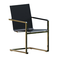 Chaise de salle à manger industrielle moderne européenne avec pieds en acier au carbone et accoudoirs pour appartement, salle de bain, bureau, école, restaurant, usage domestique