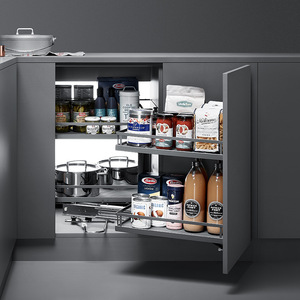 Panier coulissant en forme de L Unihopper 900 mm en fer chromé avec technologie nano, durable, pour rangement de cuisine - Product Image 2