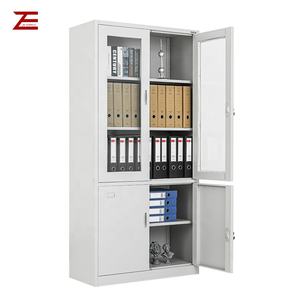 Armoire de <span class=keywords><strong>rangement</strong></span> en acier pour meubles de <span class=keywords><strong>bureau</strong></span>, porte en verre, armoire de classement en métal - Product Image 3