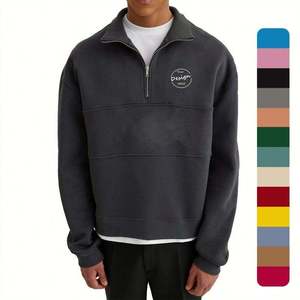 Custom Men Outdoor <b>Workout</b> Sports Plain Half Zip Fleece Knit Pullover <b>Hoodie</b> Sweatshirts High Quality 1/4 Zip Casual <b>Hoodie</b> - Product Image 4