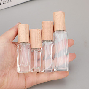 Botella de perfume portátil de vidrio con roll-on de 5ml 10ml 20ml con tapa de madera, tamaño de viaje, dispensador vacío para fragancias - Product Image 4