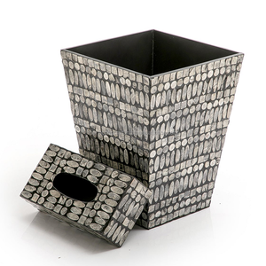 Papelera de madera para madre de perla con servilleta, cubo de basura, polvo - Product Image 1