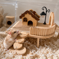 Plateforme en bois pour hamster, escalier, maison de jardin, accessoire décoratif carré pour cage, intérieur