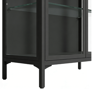 Moderno Armadio Espositore in Metallo con Porte in Vetro di Grande Capacità per Soggiorno e Ufficio Domestico - Product Image 3
