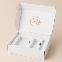 Boîte d'expédition personnalisée avec logo, inserts intérieurs, certifiée FSC, en carton ondulé E-flute, écologique et recyclable pour l'e-commerce
