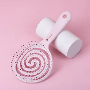 Peine de masaje de color rosa para mujer, cepillo de pelo para desenredar, con hueco, alta calidad, el mejor precio, novedad