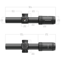 Lunette de visée télescopique en aluminium OEM ODM en gros VictOptics S6 1-6x24i Fibre LPVO 425g 249mm