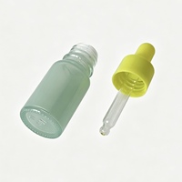 10ml Mattierte Grüne Glasflasche mit Pipette, Anpassbare Farbe Panton Gold Silber, Ätherisches Öl Serum Kosmetikverpackung