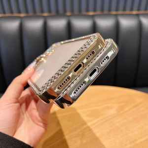 Funda con marco con incrustaciones de diamantes para Apple 17 Pro, funda protectora a prueba de golpes con diamantes de imitación electrochapados para iPhone 14, 15 y 16 - Product Image 3
