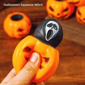 Nouvelles balles anti-stress amusantes en plastique en forme de tête de citrouille pour Halloween, jouets unisexes à partir de 14 ans, succès du marché nocturne, en stock - Product Image 2
