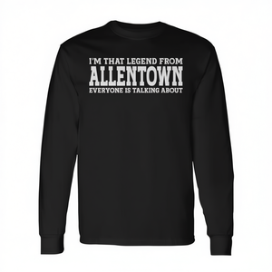 T-shirt a maniche lunghe Allentown Hometown Pennsylvania City Roots in cotone nero per adulti unisex - Product Image 2