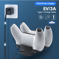 Station de charge double USB-C avec indicateurs LED pour manettes PS5 – Chargeur rapide pour manette de jeu