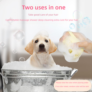 Cepillo de Baño de Silicona Suave <span class=keywords><strong>para</strong></span> <span class=keywords><strong>Perros</strong></span> y Gatos, Cepillo de Masaje <span class=keywords><strong>para</strong></span> Mascotas con Dispensador de Jabón - Product Image 3