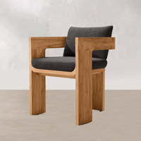 Ensemble de salle à manger d'extérieur moderne en teck massif, durable et imperméable pour jardin, patio, villa, hôtel, table et chaises d'extérieur