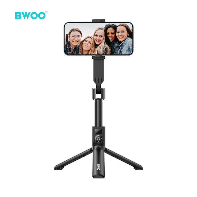 BWOO New Arrived Blue Tooth 5.2 Mobile Phone Selfie Stick 360 Rotation Remote Control Wireless Tripod Monopod Selfie Stick