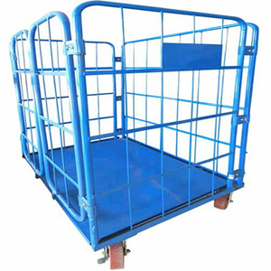 Thiết kế mới di động di động giá thấp cứng nhắc hậu cần dây lưới CuộN giỏ hàng cho kho - Product Image 6