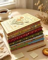 Organisateur/Agenda à Couverture Rigide Cousue sur Mesure, Bords Imprimés en 3D, Motifs Floraux Vibrants, 80 Feuilles, Vente en Gros, OEM, Journal Cadeau