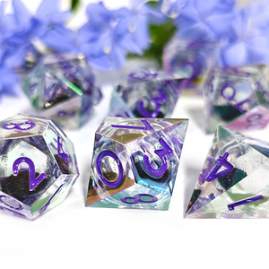 Juego de dados afilados arenas movedizas electrochapadas poliédricas de colores DND al por mayor para mazmorras y dragones TRPG para jugar - Product Image 3