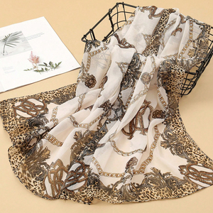 Sciarpa in chiffon <span class=keywords><strong>nero</strong></span> stampato da <span class=keywords><strong>donna</strong></span> con motivo a note, sciarpa in seta per protezione solare all'aperto e accessori decorativi - Product Image 3