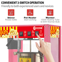 Machine à Popcorn Commerciale Automatique Rose KEMAI HY-818MF avec Bouilloire 1400W, Garantie 1 An, Mini Machine à Popcorn