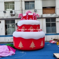Gâteau d'anniversaire gonflable géant rose en tissu Oxford, décoration de fête promotionnelle pour boulangerie, grand modèle