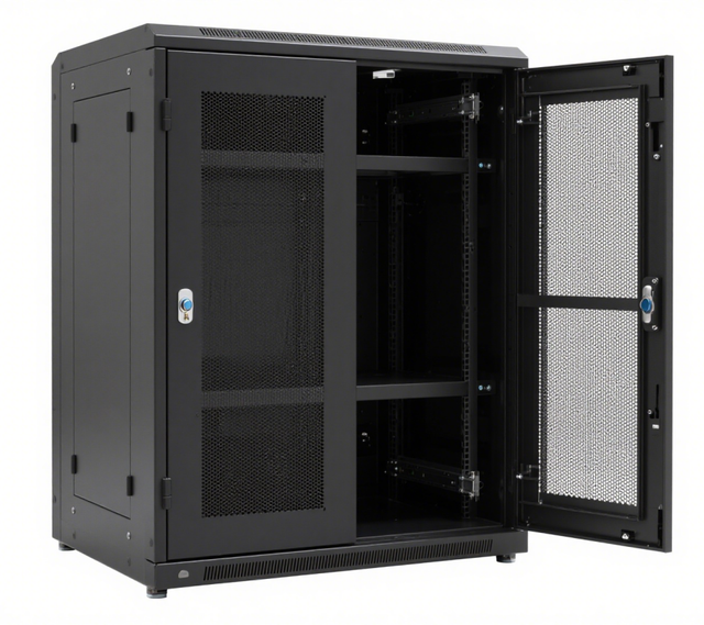Custom Instrument Enclosure Industrial-Grade Floor-Standing Server Rack Cabinet with Multiple Shelves for IT Infrastructure