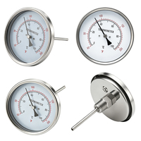 1 4 Inch (100mm) Full Stainless Steel Bimetal Thermometer 0-120C Back Stem IP65 Waterproof OEM/ODM Available Anti-Burn