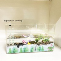 Bureau Petit Beta Fish Tank Maison Salon Micro Paysage Ultra Blanc Verre Acrylique Aquarium