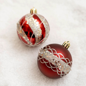 Adorno Navideño, Estrella Roja Naranja, Forma Anómala de Bollo, Colgante de Alce con Brillantina, Bola Decorativa Navideña - Product Image 5
