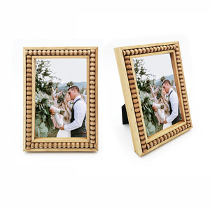 AHOME Home rustico 4x6in legno cornice foto <span class=keywords><strong>con</strong></span> <span class=keywords><strong>perline</strong></span> decorazione di nozze cornice - Product Image 5
