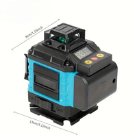 Niveau laser vert 4D industriel 16 lignes auto-nivelant, laser croisé vertical et horizontal haute précision avec trépied et boîte