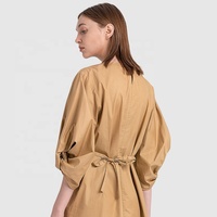 Personnalisé haut de gamme Designers marque femmes vêtements été 3/4 manches bouffantes kaki lâche longues robes décontractées