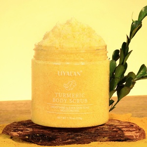 Exfoliante Corporal Orgánico de Cúrcuma para el Rostro, Etiqueta Privada, Aclara la Piel, Suaviza, Hidrata y Pule - Product Image 1