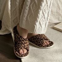XIXITIAO Nouvelle Collection Automne – Chaussons en Coton à Bandes Croisées avec Soutien de la Voûte Plantaire, Antidérapants, pour Couples, Chaussons d'Intérieur