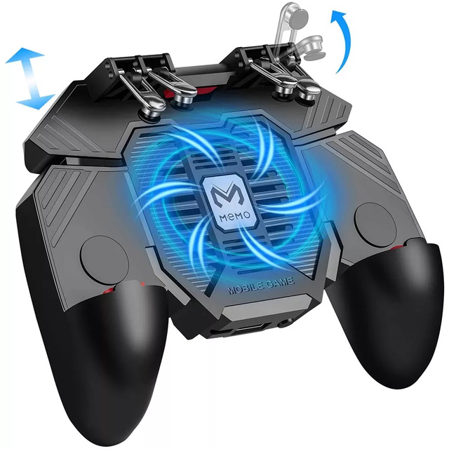 For Wired Six Finger Gamepad for iPhone & Android for Mobile and Free Fire Games-Black